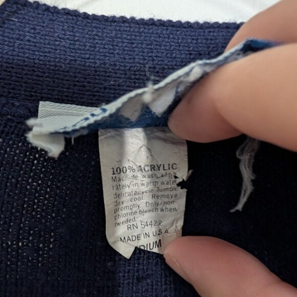 Vintage Bay Point Threads Nautical Cardigan Womens Size Medium Embroidered Crest - Picture 10 of 14